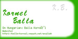 kornel balla business card